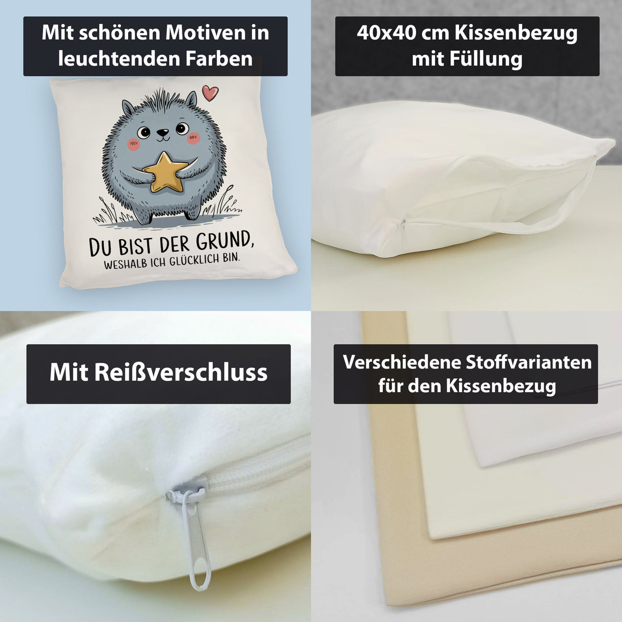 Du bist mein Glück - Niedliches Wesen Kissen