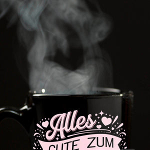 Alles Gute zum Valentinstag mit rosa Herzen Tasse