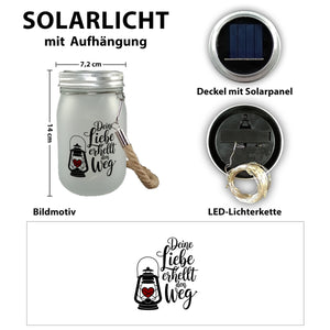 Deine Liebe erhellt den Weg - Laterne mit Herz Solarlicht