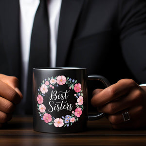 Best Sisters bunter Blumenkranz Tasse