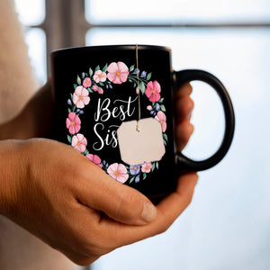 Best Sisters bunter Blumenkranz Tasse