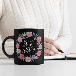 Best Sisters bunter Blumenkranz Tasse