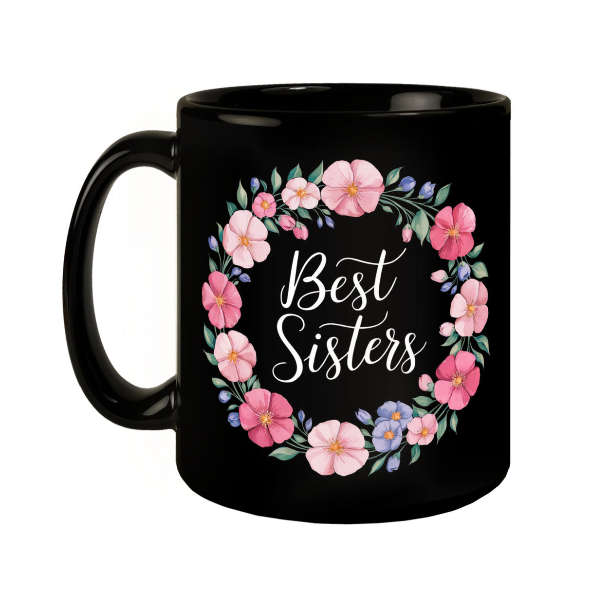 Best Sisters bunter Blumenkranz Tasse