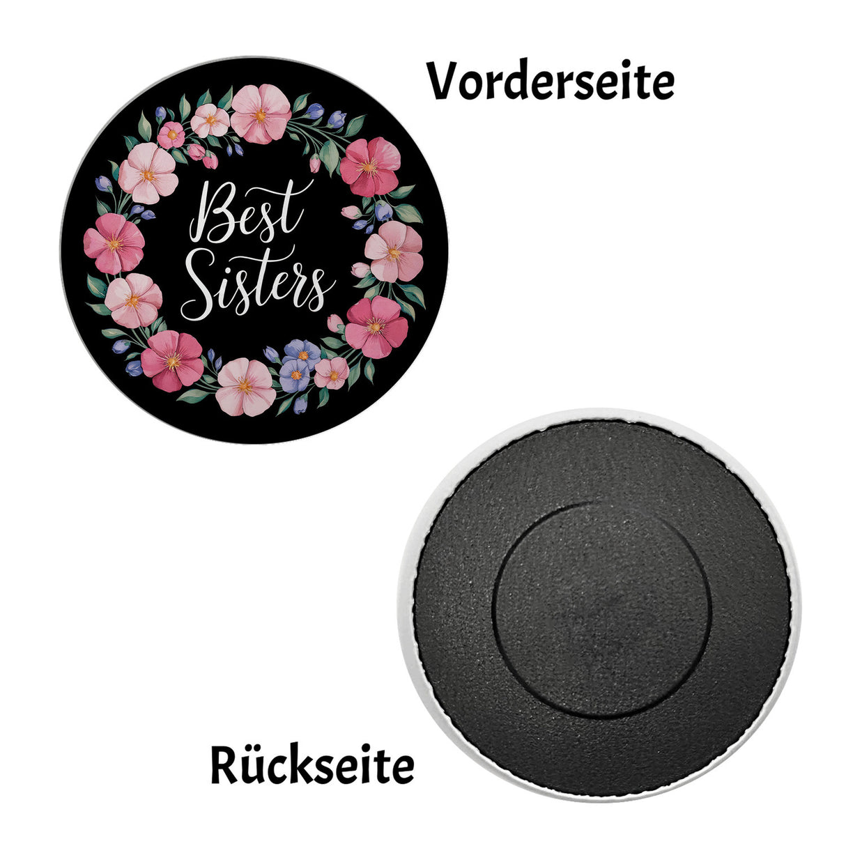 Best Sisters blumiger Blumenkranz Magnet