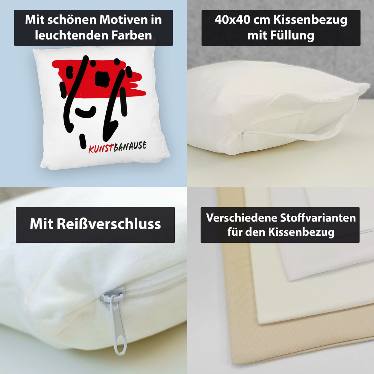 Kunstbanause Kissen für kreative Kunstliebhaber