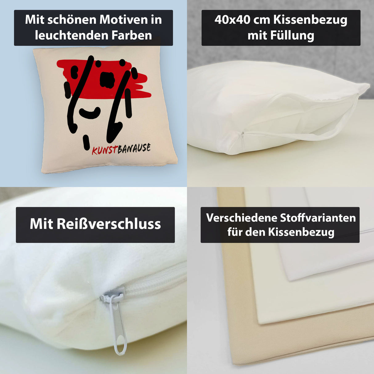 Kunstbanause Kissen für kreative Kunstliebhaber