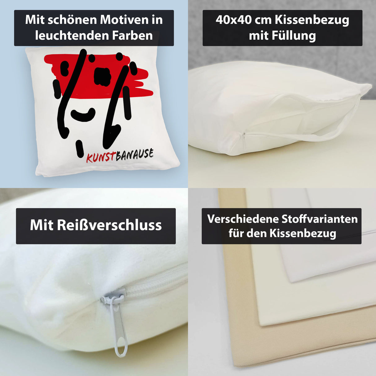 Kunstbanause Kissen für kreative Kunstliebhaber