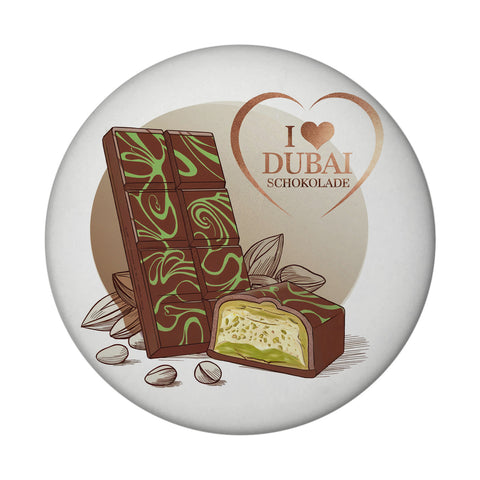 Schokoladentafel mit Mandeln I LOVE DUBAI Magnet