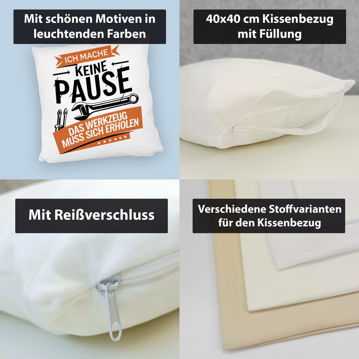 Ich mache keine Pause das Werkzeug muss sich erholen Kissen