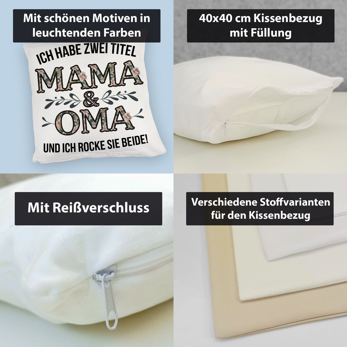 Ich habe zwei Titel Mama und Oma und ich rocke sie beide Kissen