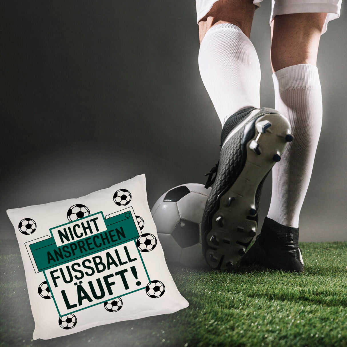 Nicht ansprechen Fußball läuft Kissen