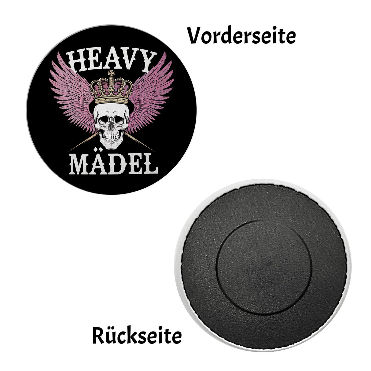 Totenkopf mit Krone - Heavy Mädel Magnet