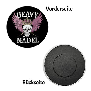 Totenkopf mit Krone - Heavy Mädel Magnet