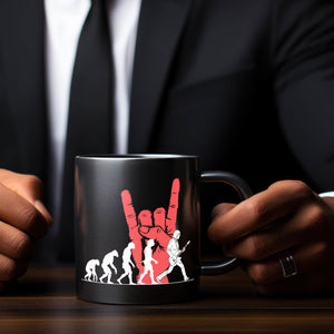 Evolution zur E-Gitarre Rock 'n' Roll Tasse Musikliebhaber