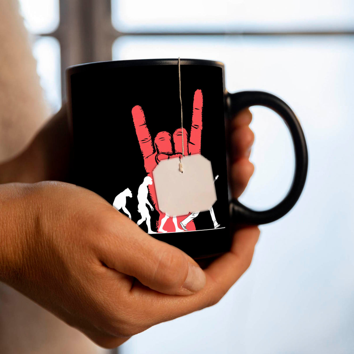 Evolution zur E-Gitarre Rock 'n' Roll Tasse Musikliebhaber