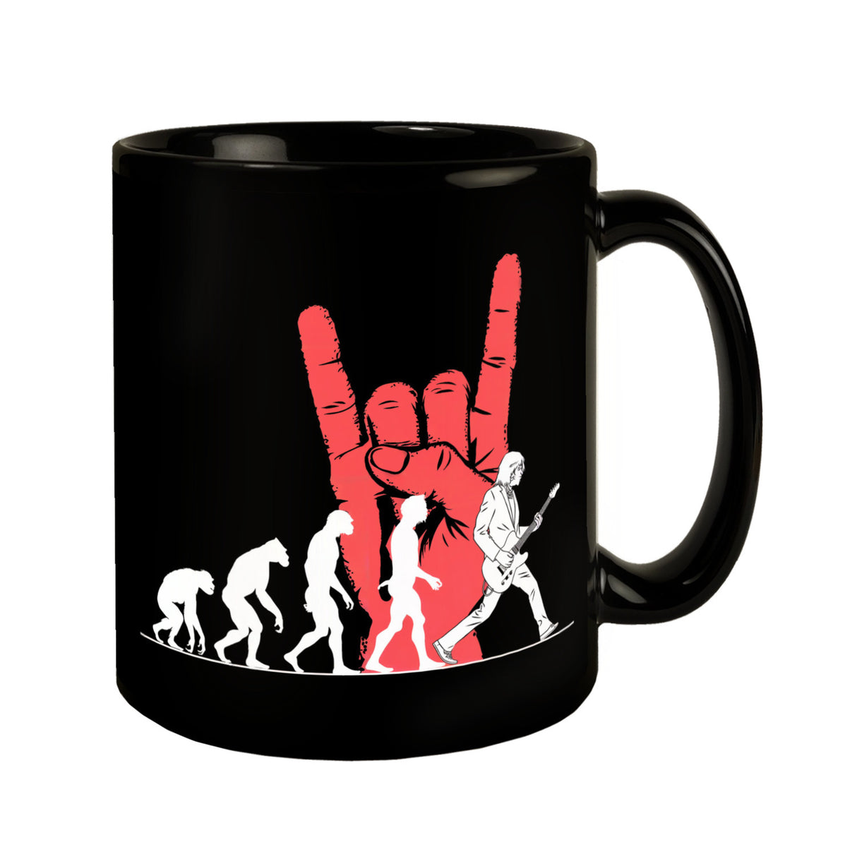 Evolution zur E-Gitarre Rock 'n' Roll Tasse Musikliebhaber