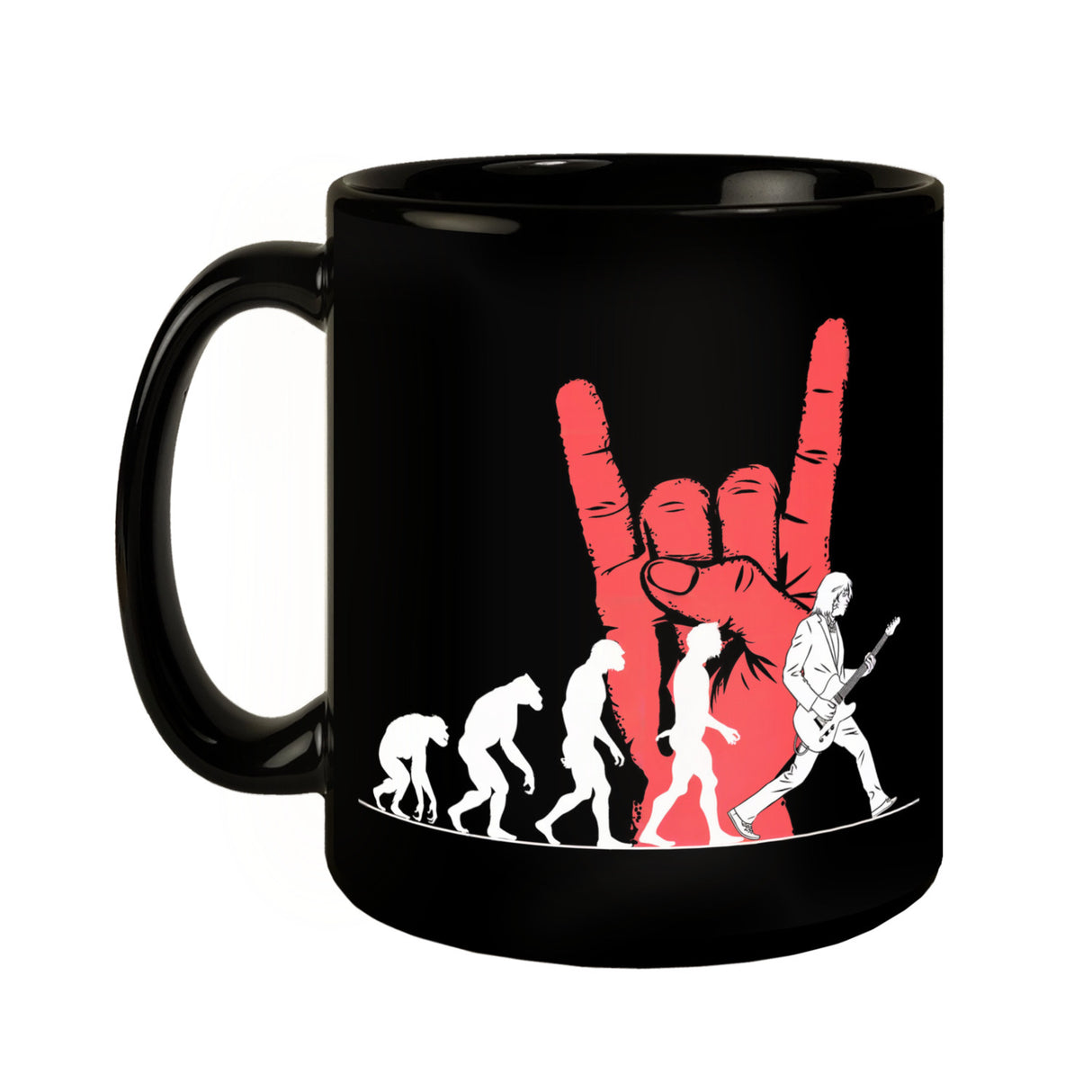 Evolution zur E-Gitarre Rock 'n' Roll Tasse Musikliebhaber