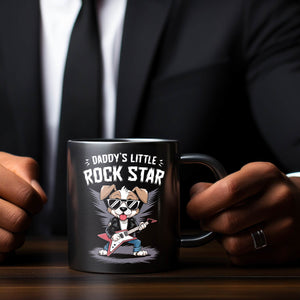 Cartoon-Hund mit Gitarre - Daddy's Rock Star Tasse