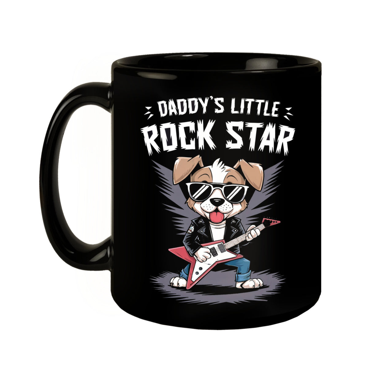 Cartoon-Hund mit Gitarre - Daddy's Rock Star Tasse