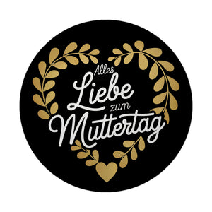 Alles Liebe zum Muttertag mit goldenem Herz Magnet