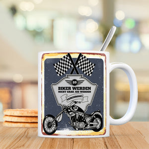 Motorradfahrer und Biker Kaffeebecher bzw. Tasse zum 59. Geburtstag als Geschenk