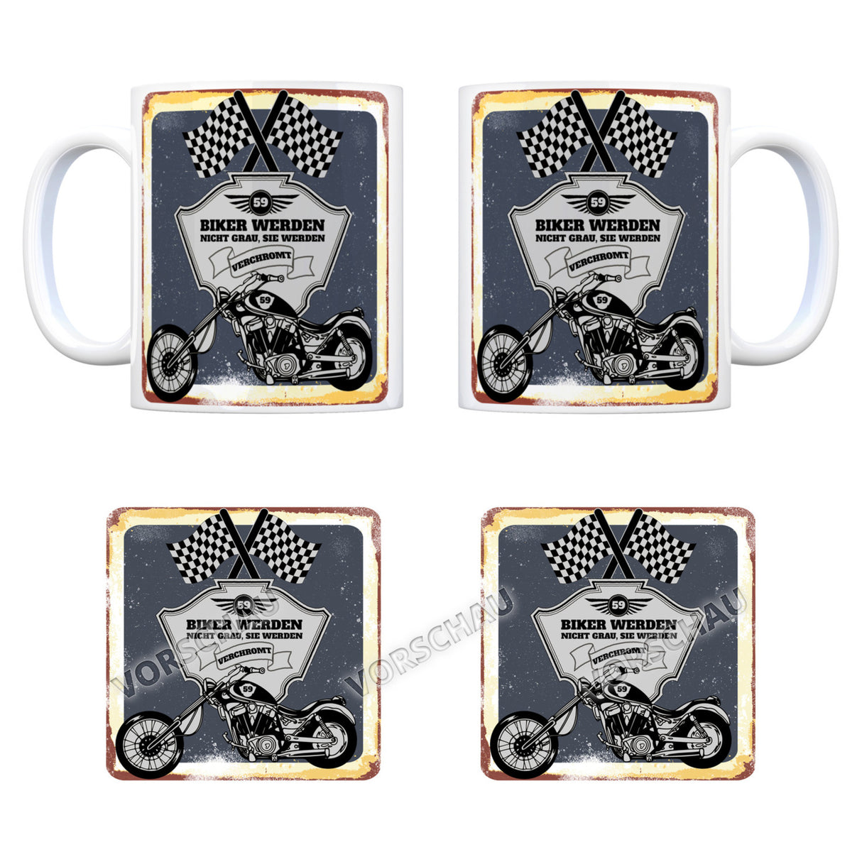 Motorradfahrer und Biker Kaffeebecher bzw. Tasse zum 59. Geburtstag als Geschenk