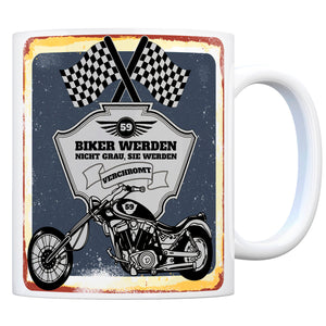 Motorradfahrer und Biker Kaffeebecher bzw. Tasse zum 59. Geburtstag als Geschenk