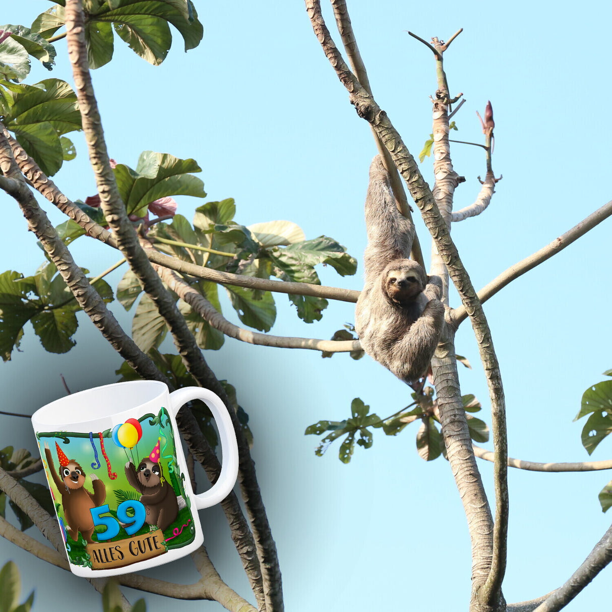 Faultier Kaffeebecher zum 59.Geburtstag