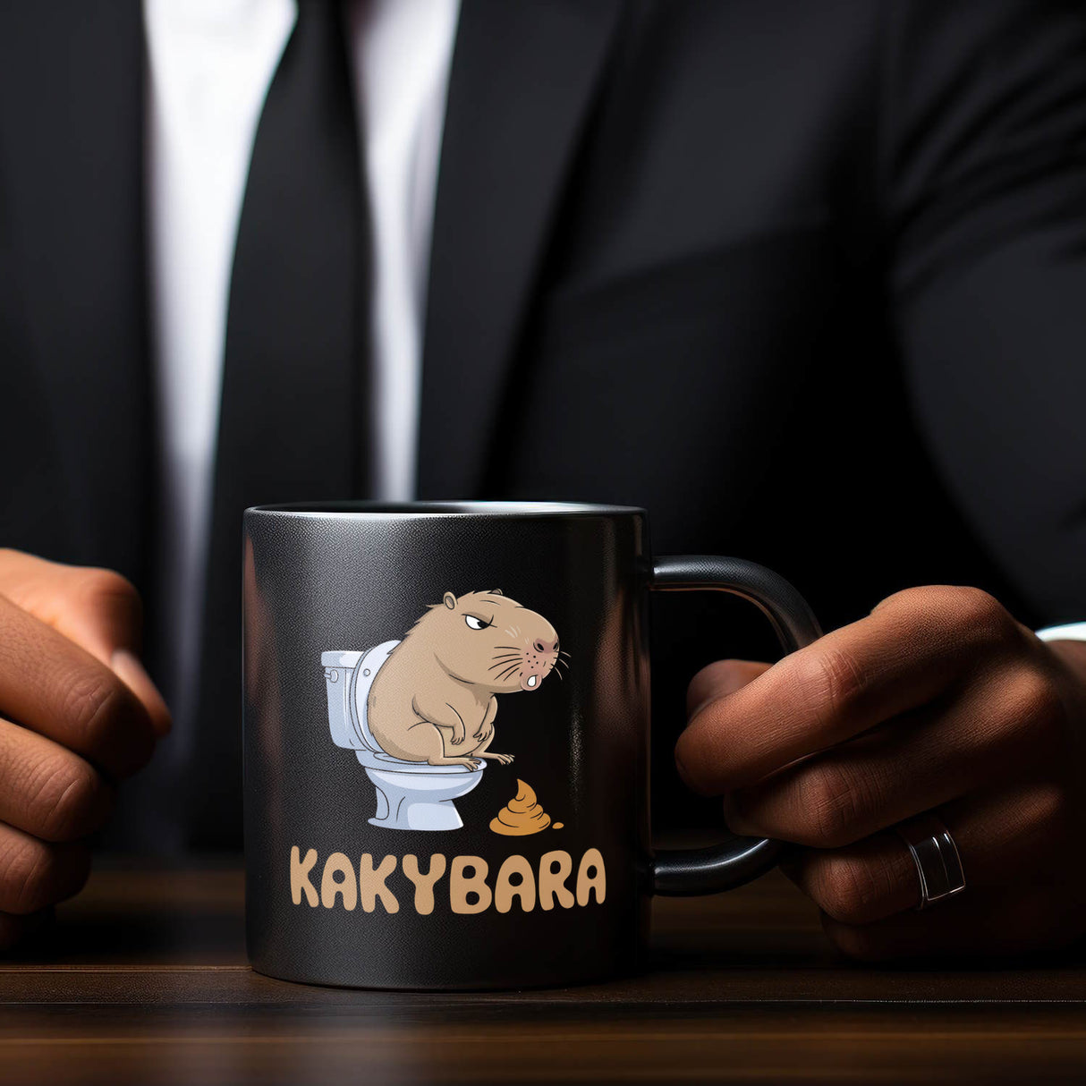 Capybara auf Toilette Kakybara Tasse