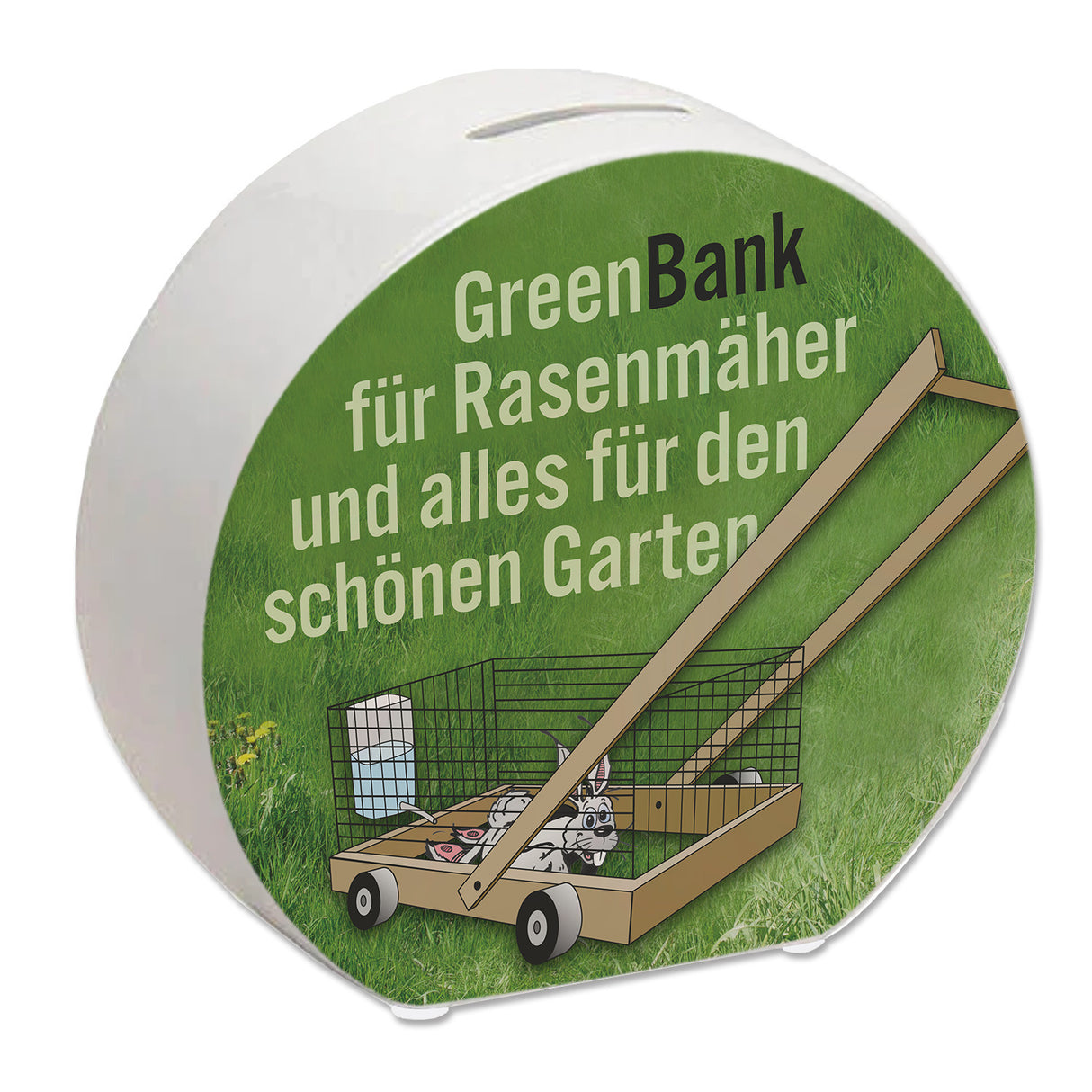 GreenBank Spardose - Comic-Hase für Gartenfans