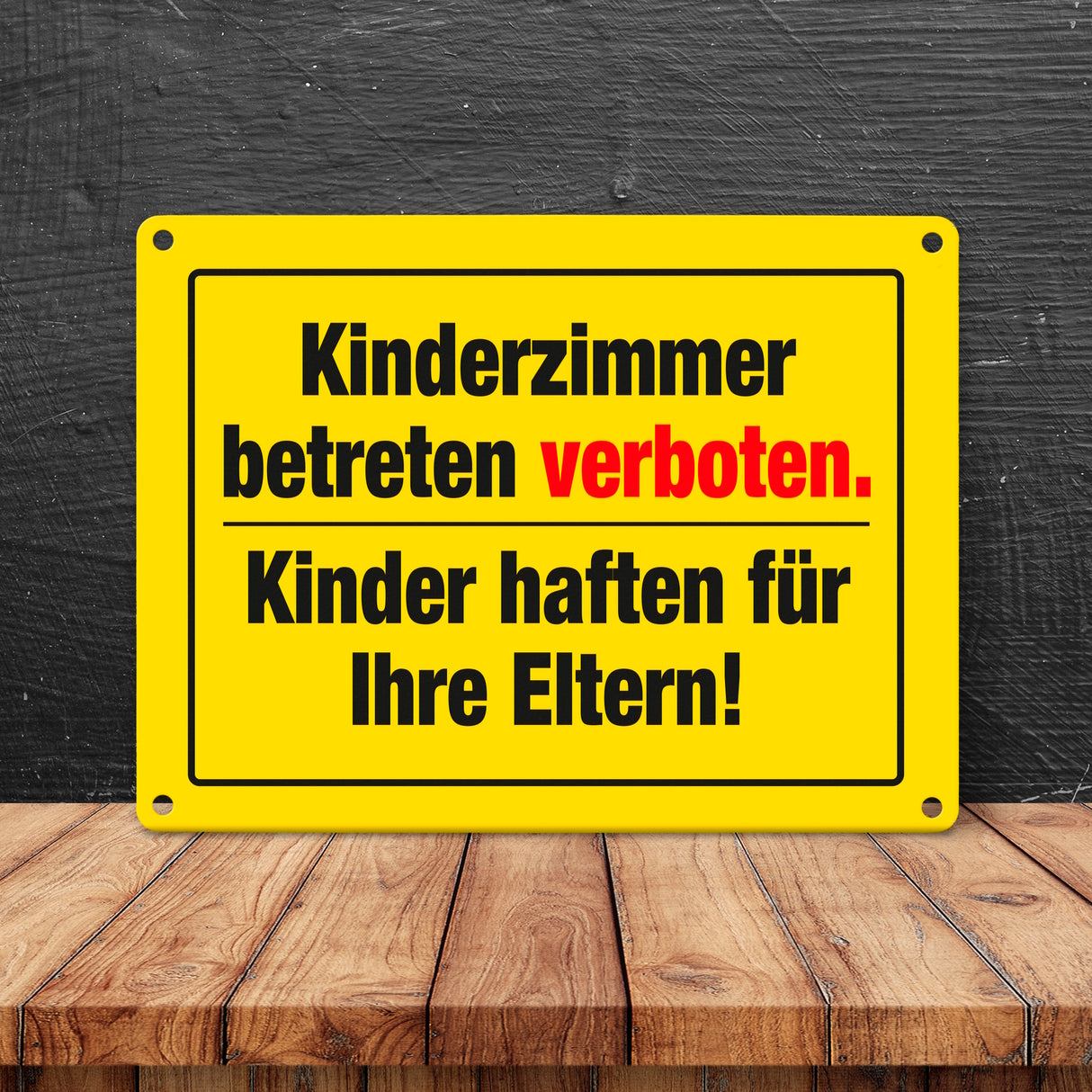 Kinderzimmer Metallschild in 15x20 cm mit lustigem Spruch