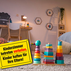 Kinderzimmer Metallschild in 15x20 cm mit lustigem Spruch