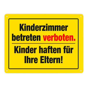 Kinderzimmer Metallschild in 15x20 cm mit lustigem Spruch