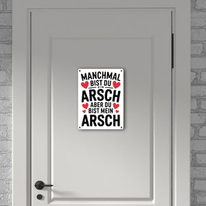 Manchmal bist du ein Arsch aber du bist mein Arsch Metallschild in 15x20 cm