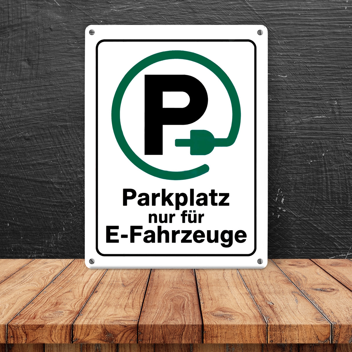 Metallschild in 15x20 cm Parkplatz nur für E-Fahrzeuge