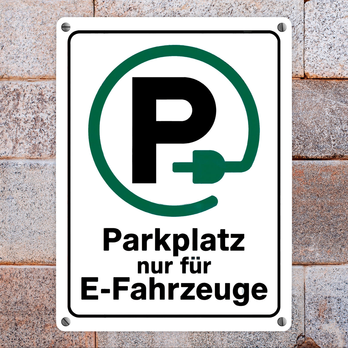 Metallschild in 15x20 cm Parkplatz nur für E-Fahrzeuge