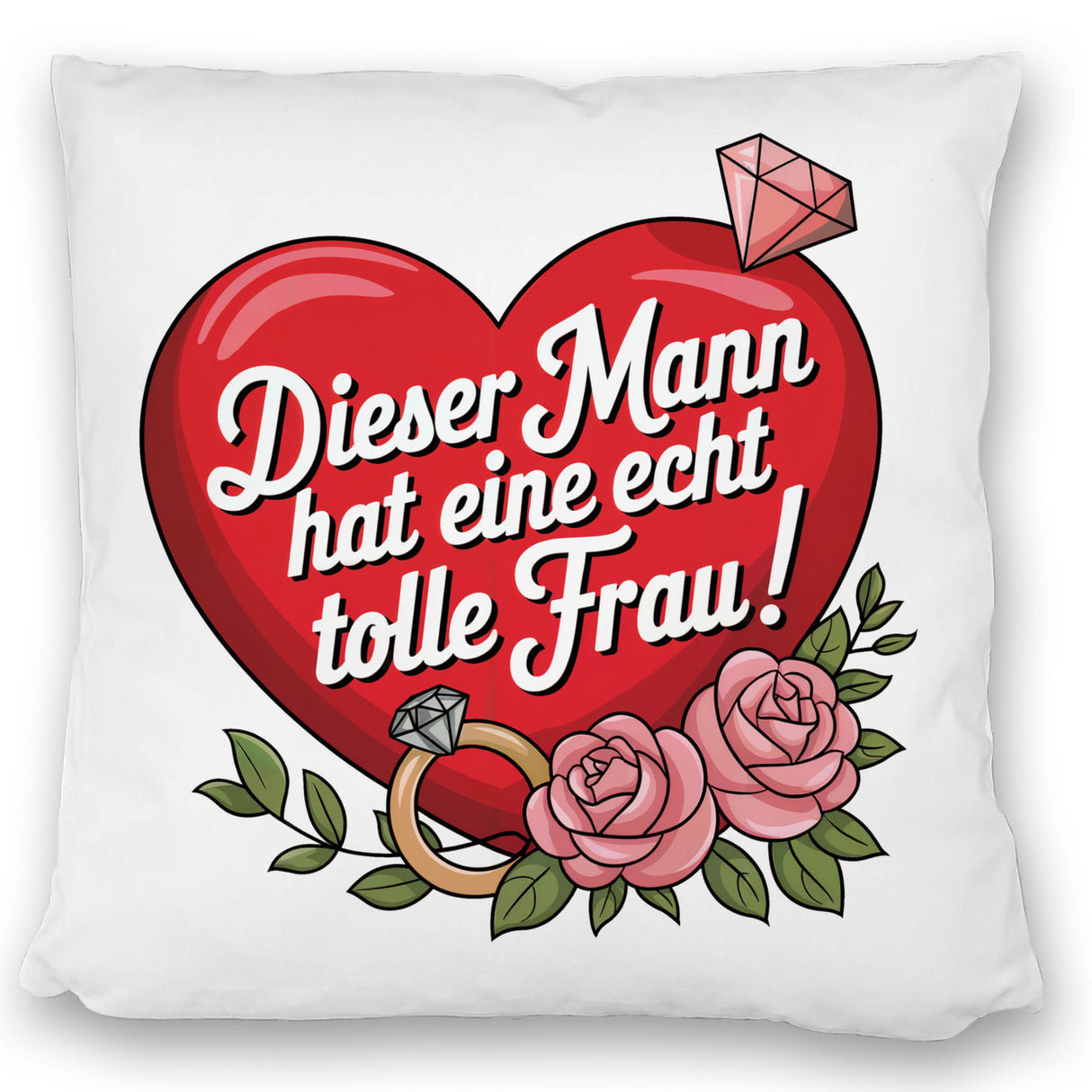 Großes rotes Herz Tolle Frau Kissen