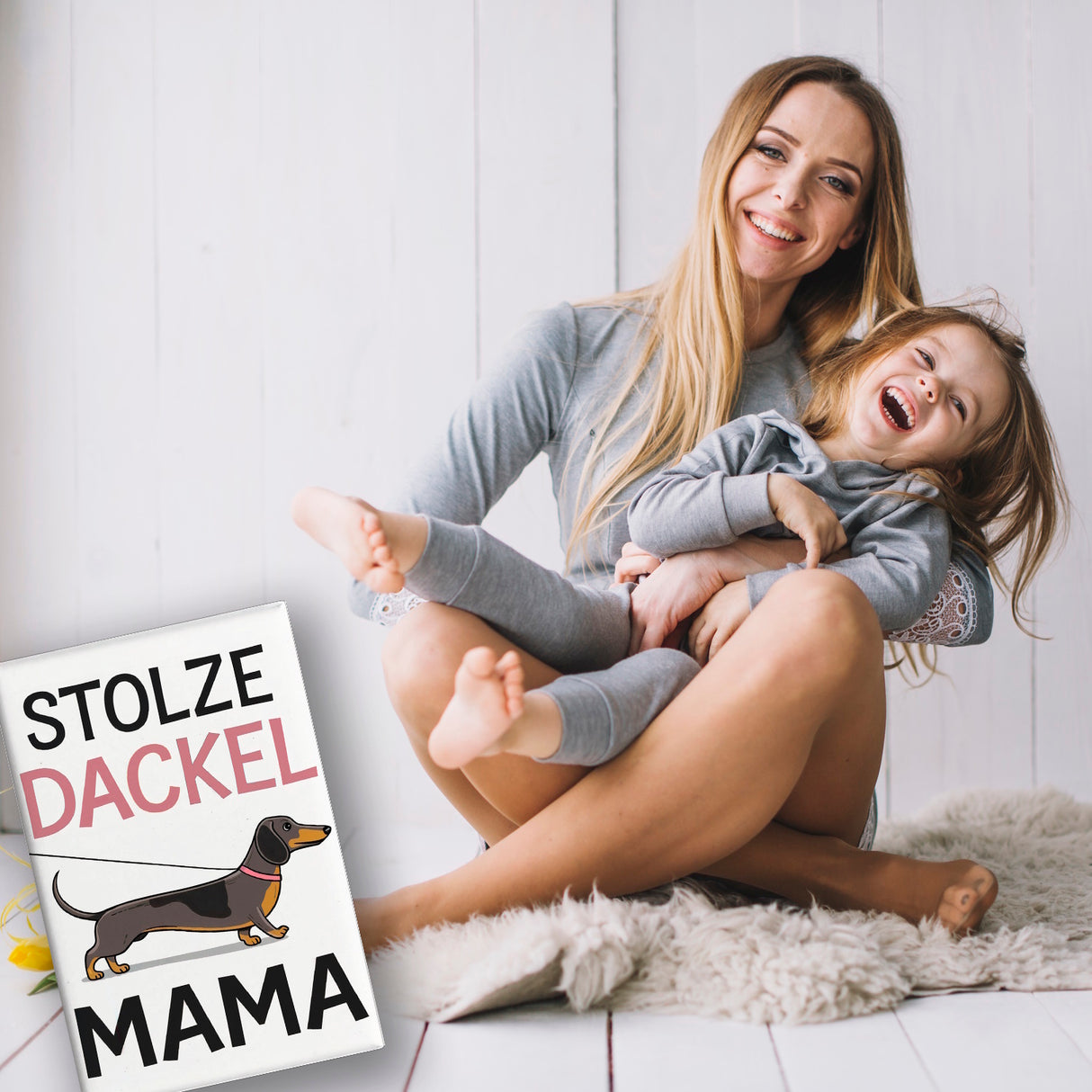 Stolze Dackel Mama Dackel an der Leine Souvenir Souvenir Magnet