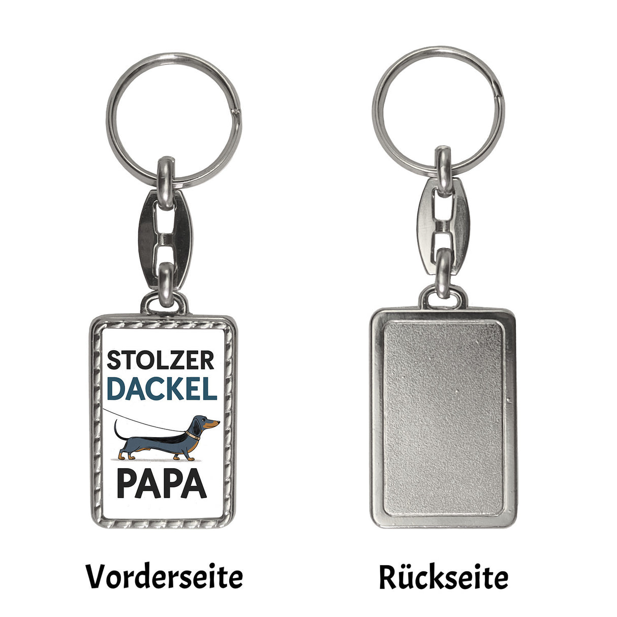 Stolzer Dackel Papa Schlüsselanhänger