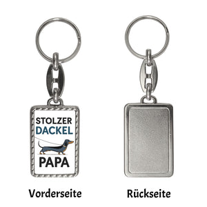 Stolzer Dackel Papa Schlüsselanhänger