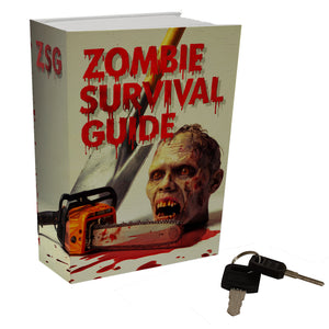 Zombie-Kopf & Kettensäge Booksafe - Zombie Survival Guide