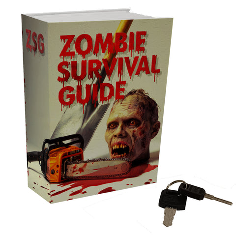 Zombie-Kopf & Kettensäge Booksafe - Zombie Survival Guide