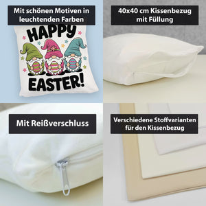 Drei Wichtel mit Ostereiern Kissen - Happy Easter