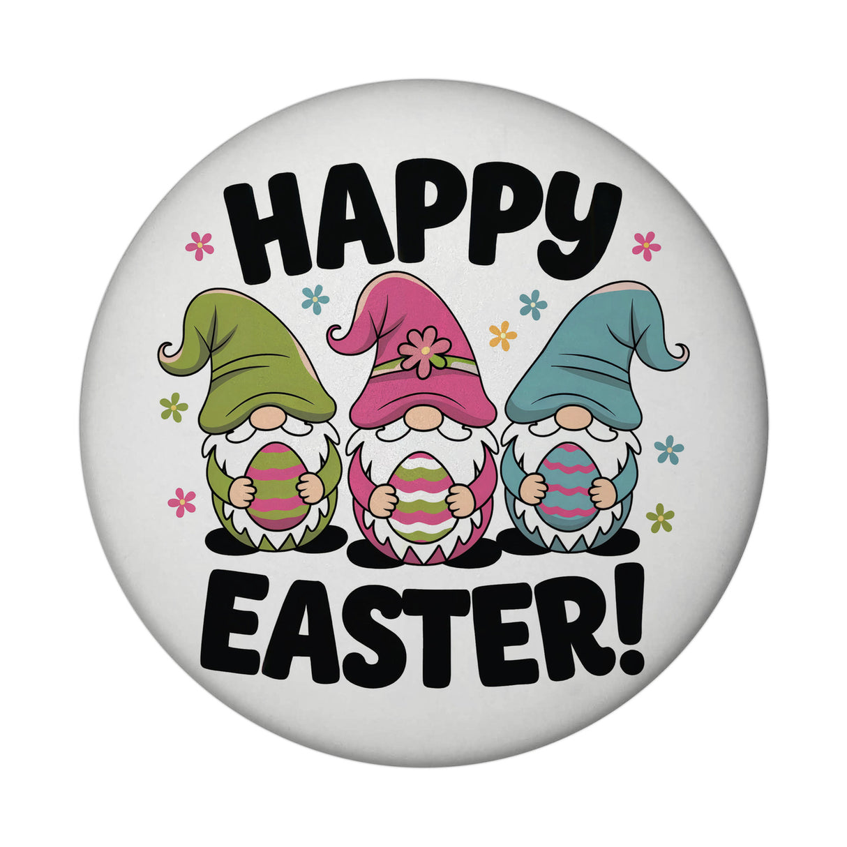 Drei Wichtel mit Ostereiern Magnet - Happy Easter