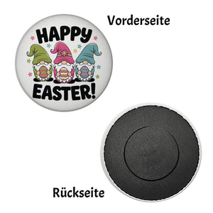 Drei Wichtel mit Ostereiern Magnet - Happy Easter