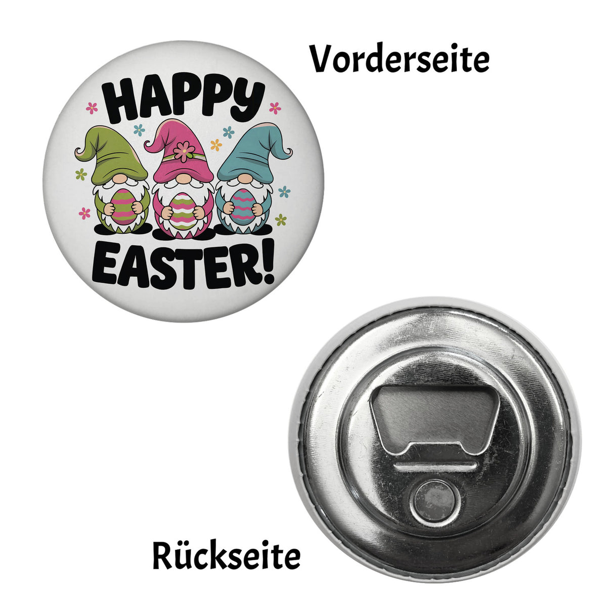 Drei Wichtel mit Ostereiern Magnet - Happy Easter