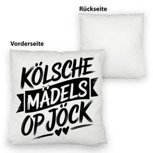 KÖLSCHE MÄDELS OP JÖCK Kissen mit Herzenmotiv