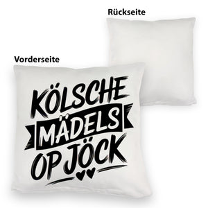 KÖLSCHE MÄDELS OP JÖCK Kissen mit Herzenmotiv