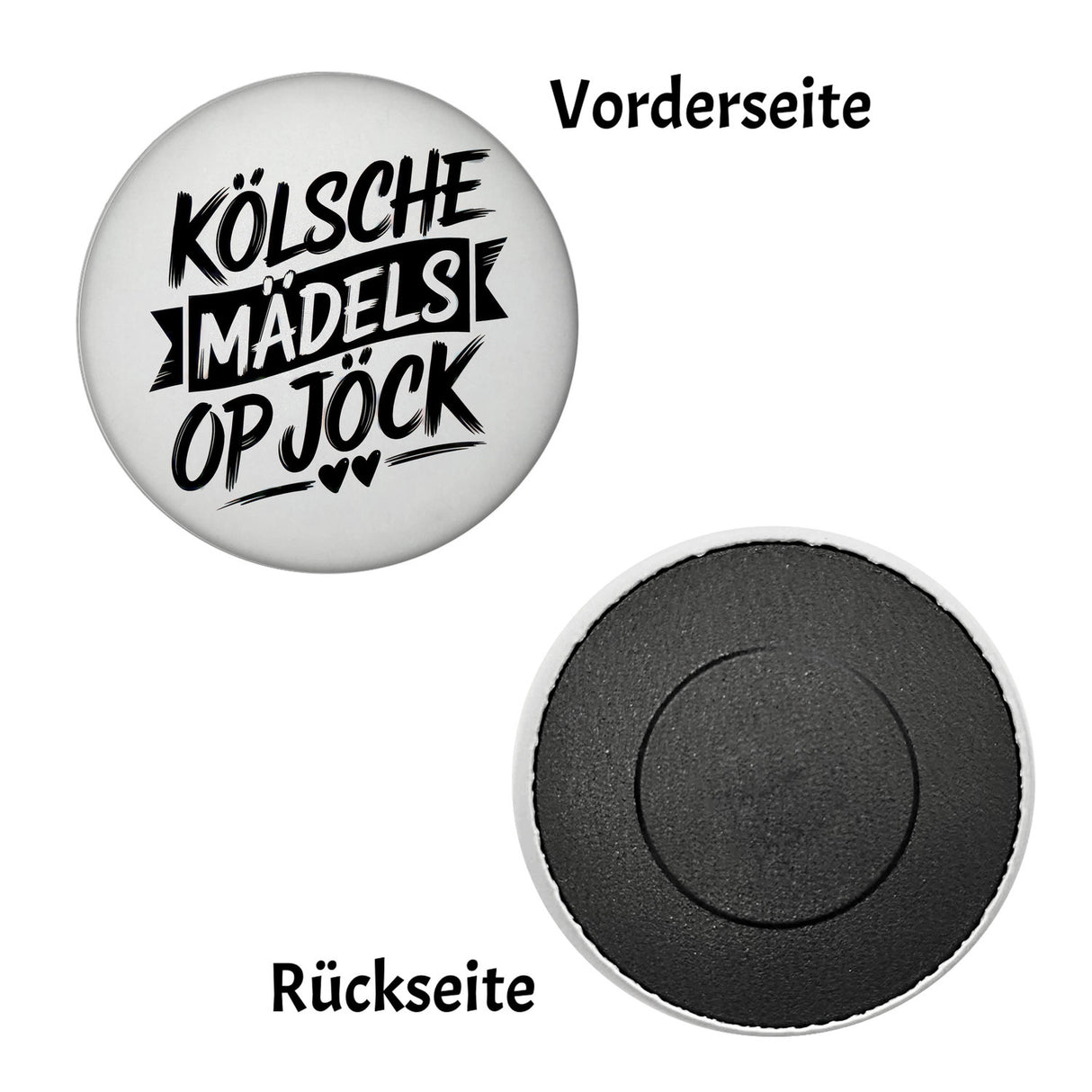 KÖLSCHE MÄDELS OP JÖCK Magnet mit Herzen