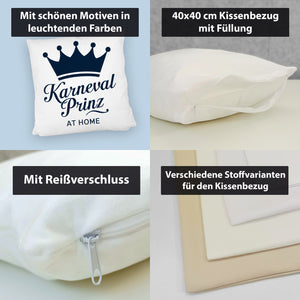 KARNEVAL PRINZ Kissen mit blauer Krone